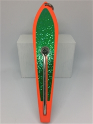 #350 Gator Kingspoon&#174; Orange Powder Coat - Green Ice Tape
