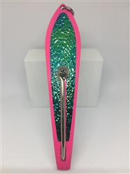 #350 Gator KingspoonÂ® Pink Powder Coat - Bluegreen Ice Tape