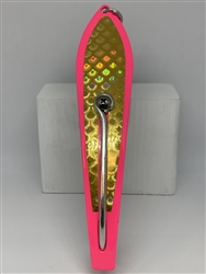 #350 Gator KingspoonÂ® Pink Powder Coat -  Gold Tape