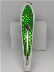 #350 Gator KingspoonÂ® Pearl White Powder Coat - Lime Green Tape