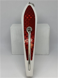 #350 Gator KingspoonÂ® Pearl White Powder Coat - Red Tape