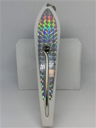 #350 Gator KingspoonÂ® Pearl White Powder Coat - Silver Tape