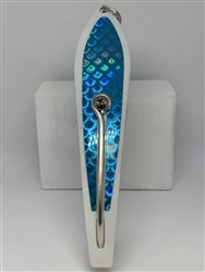 #350 Gator KingspoonÂ® Pearl White Powder Coat - Sky Blue Tape