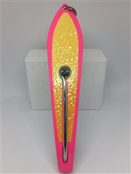 #350 Gator KingspoonÂ® Pink Powder Coat - Yellow Ice Tape