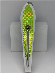 #350 Gator KingspoonÂ® White Powder Coat - Chartreuse Tape