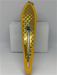 <b>#350 Gator KingspoonÂ® Yellow Powder Coat - Gold Tape </b>