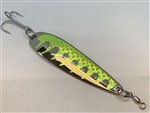 3 1/2 oz. Silver Gator Casting Spoon Chartreuse Tape - Treble Hook