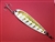 3 1/2 oz. White Powder Stainless Gator Casting Spoon with Gold Tape - Treble Hook