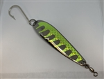 <b> 4 oz. Silver Gator Casting Spoon with Chartreuse Tape - J Hook</b>