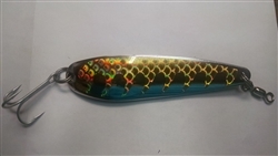 4 oz. Silver Gator Casting Spoon with Gold Tape - Treble Hook