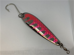 4 oz. Silver Gator Casting Spoon with Pink Tape - J Hook