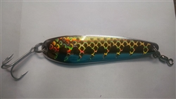 5 oz. Silver Gator Casting Spoon with Gold Tape - Treble Hook