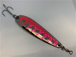 <b> 5 oz. Silver Gator Casting Spoon with Pink Tape - Treble Hook</b>