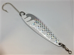 <b> 5 oz. White Powder Coat Gator Casting Spoon with Silver Tape - J Hook</b>