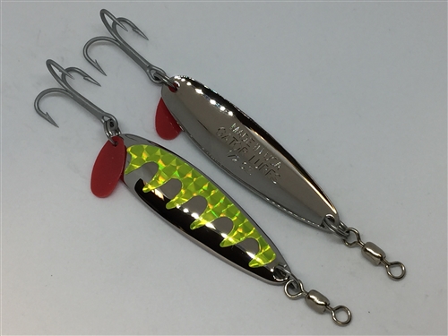 1/2 oz. Silver Gator Casting Spoon with Chartreuse Tape