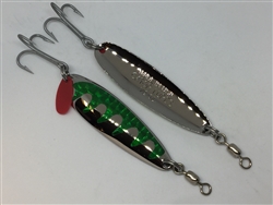 1/2 oz. Silver Gator Casting Spoon Emerald Tape - Treble Hook