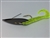 1/2 oz. Black Gator Weedless Spoon with Chartreuse Worm Trailer