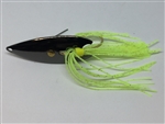 1/2 oz. Black Gator Weedless Spoon with Chartreuse Skirt Trailer.