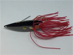 1/2 oz. Black Gator Weedless Spoon with Red Skirt Trailer.