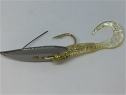 1/2 oz. Chrome Gator Weedless Spoon - Gold Worm Trailer.