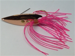 1/2 oz. Copper Gator Weedless Spoon - Pink Skirt Trailer.
