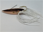 1/2 oz. Copper Gator Weedless Spoon with White Skirt Trailer