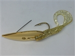 <b>1/2 oz. Gold Gator Weedless Spoon - Gold Worm Trailer</b>