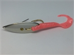 1/2 oz. Matte Silver Gator Weedless Spoon with Bubble Gum Worm Trailer.