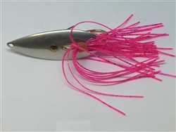 1/2 oz. Matte Silver Gator Weedless Spoon with Pink Skirt Trailer.