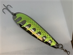<b>6 oz. Silver Gator Casting Spoon Chartreuse Tape - Treble Hook</b>