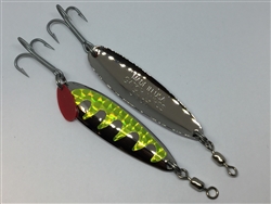 3/4 oz. Silver Gator Casting Spoon with Chartreuse Tape