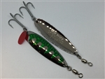 3/4 oz. Silver Gator Casting Spoon with Emerald Tape