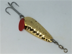 3/8 oz. Gold Gator Mr. Red Hammered Spoon